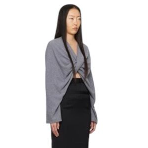 NWT Beaufille Cashmere Wool Blend Gray Twist Sweater Size Small Made In Italy